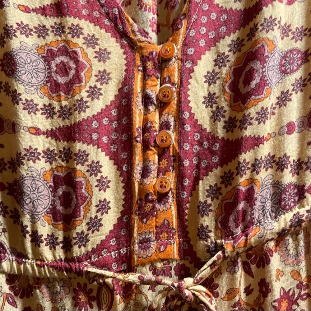 AURA | M | Amber Paisley Peasant Boho Dress EUC - Picture 9 of 16